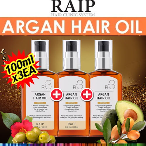 RAIP R3 アルガントリートメントヘアオイル100mlx3個セット/ 新しい香り追加！