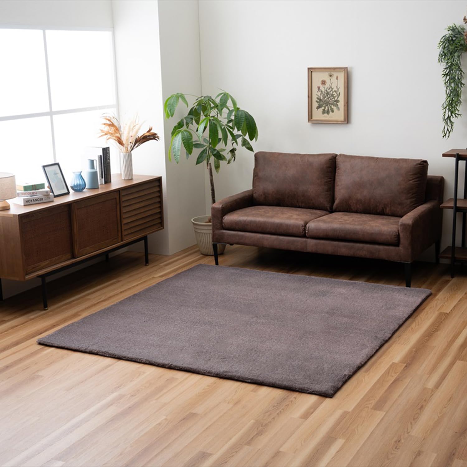 イケヒコ ラグ カーペット マット ホットカーペット対応 ボリューム 長方形 ファリー ココアブラウン 約200×300cm 洗える 4畳用 のある色合い ふわふわ オーバーロック加工 スッキリ 上質