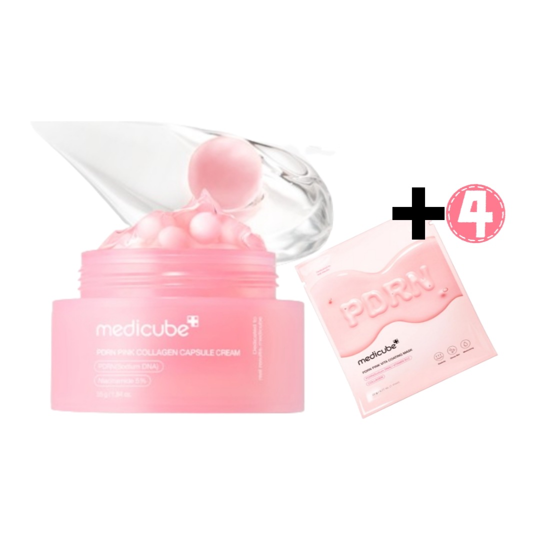 PDRNピンクコラーゲンカプセルクリームマスクパック4Pセット企画