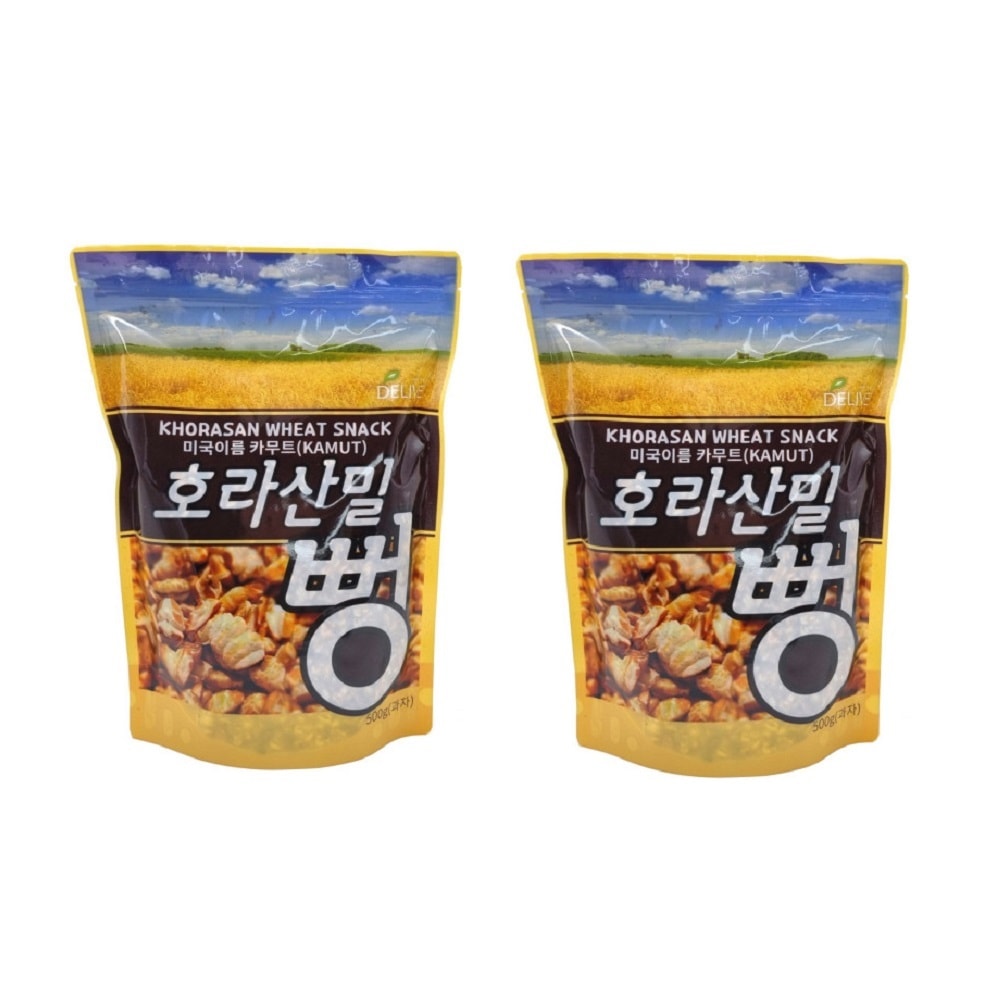 韓国-K MEAL-ホラサンミル ポン 500g カムート シリアル お菓子 ポン菓子X2 簡単な食事代わり 健康なお菓子 おやつ-K FOOD