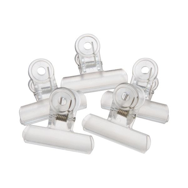 （まとめ） ミツヤ クリアクリップ アクア 中 口幅50mm 透明 PCC-5P-TM 1箱（5個） 30セット