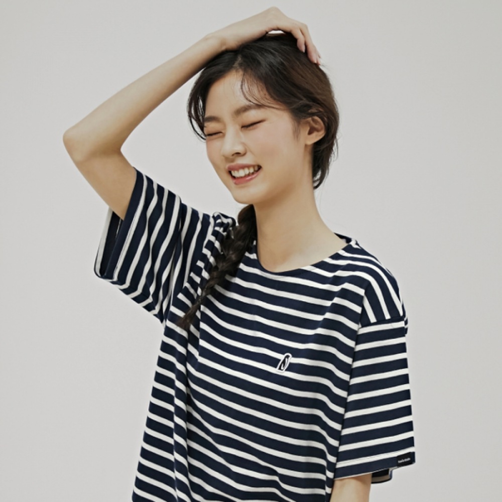 (スエノスタジオ) スエノスタジオシグネチャーストライプTシャツ (ネイビー) 5,824円