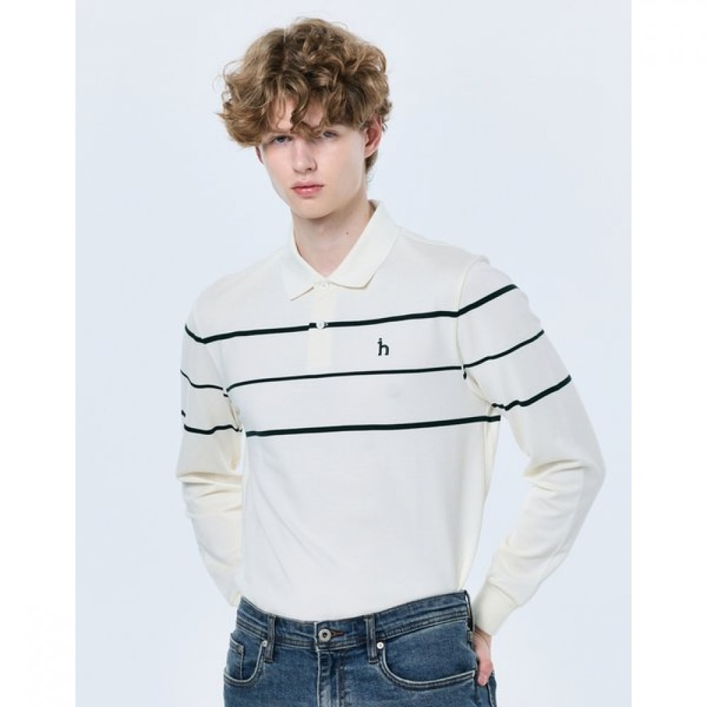 [25SS] クリームストライプ長袖カラーTシャツ HZTS5A204CR 13,417円