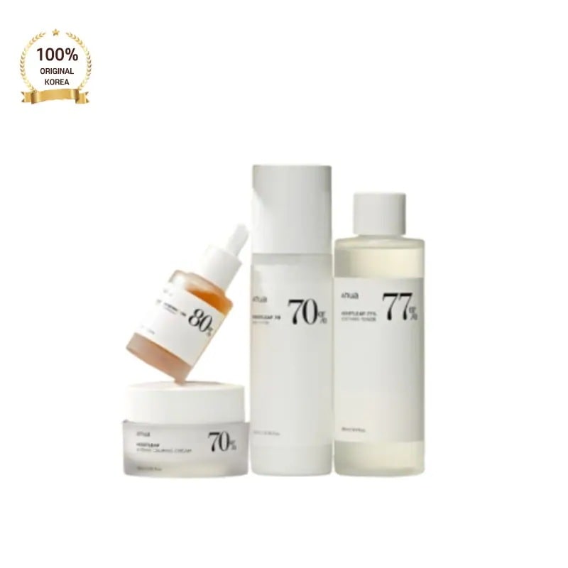 Anu* アア ドクダミ しっとり 4種セット 1ドクダミ 77% スージング トナー 500ml 2アンプル 30ml 3ローション 200ml 4カミング クリーム 50ml