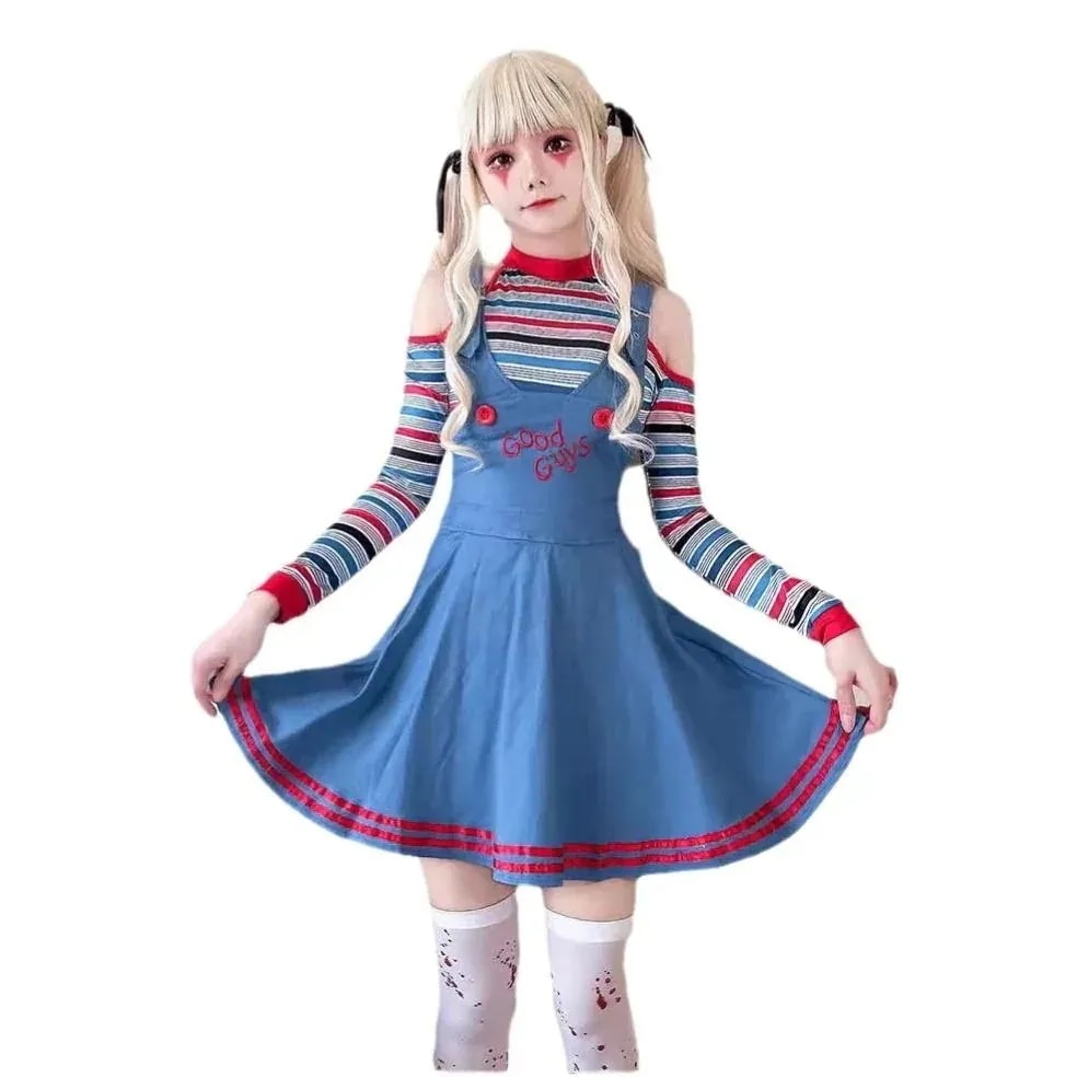【2026限定SALE】撮影 仮装 サーカス パーティー イベント コスチューム 親子服 女性用 3点セット ホラー人形 道化師 女子ジョーカー レディース 映画 コスプレ ハロウィン チャッキー