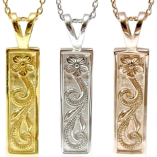 ハワイアンジュエリー リリ エグゼクティブ プラチナ 仕上げ プレートネックレス レディース メンズ