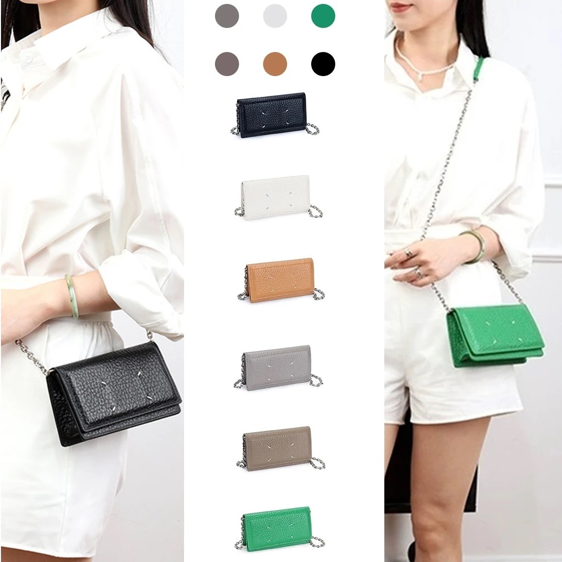 レデイースバッグカバンショルダーバッグチェーンウォレットミニバッグ2024春新作本革レザー可愛い斜め掛け６カラー30%までに制限