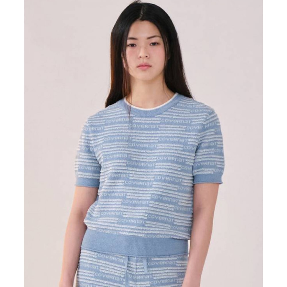 COVERNAT 女性用ブックルハーフニットブルー