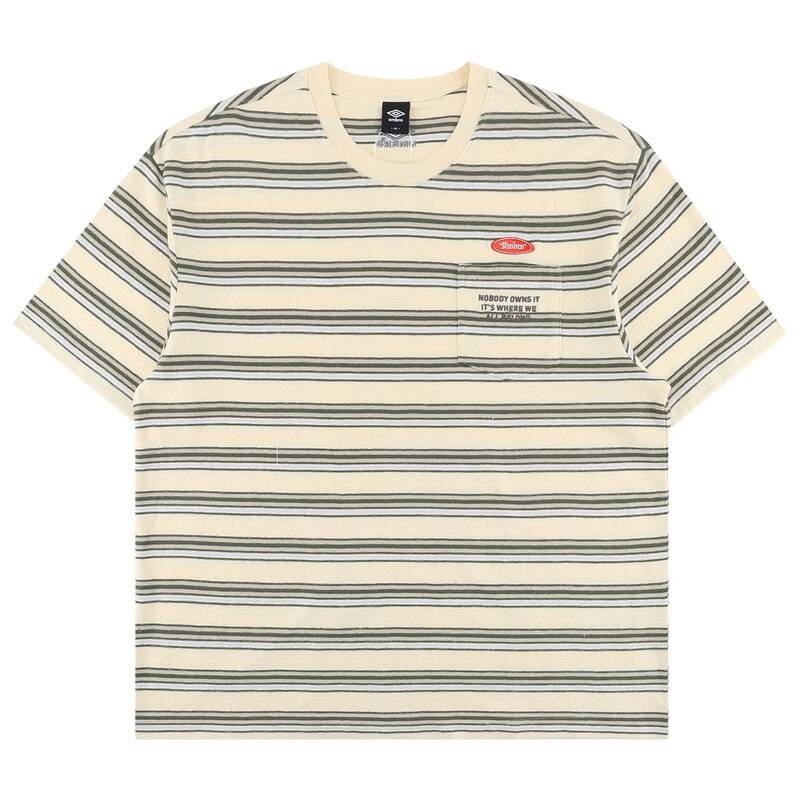 アンブロ クリスピー タスラン ストライプ 半袖Tシャツ UR211CRS59CRM