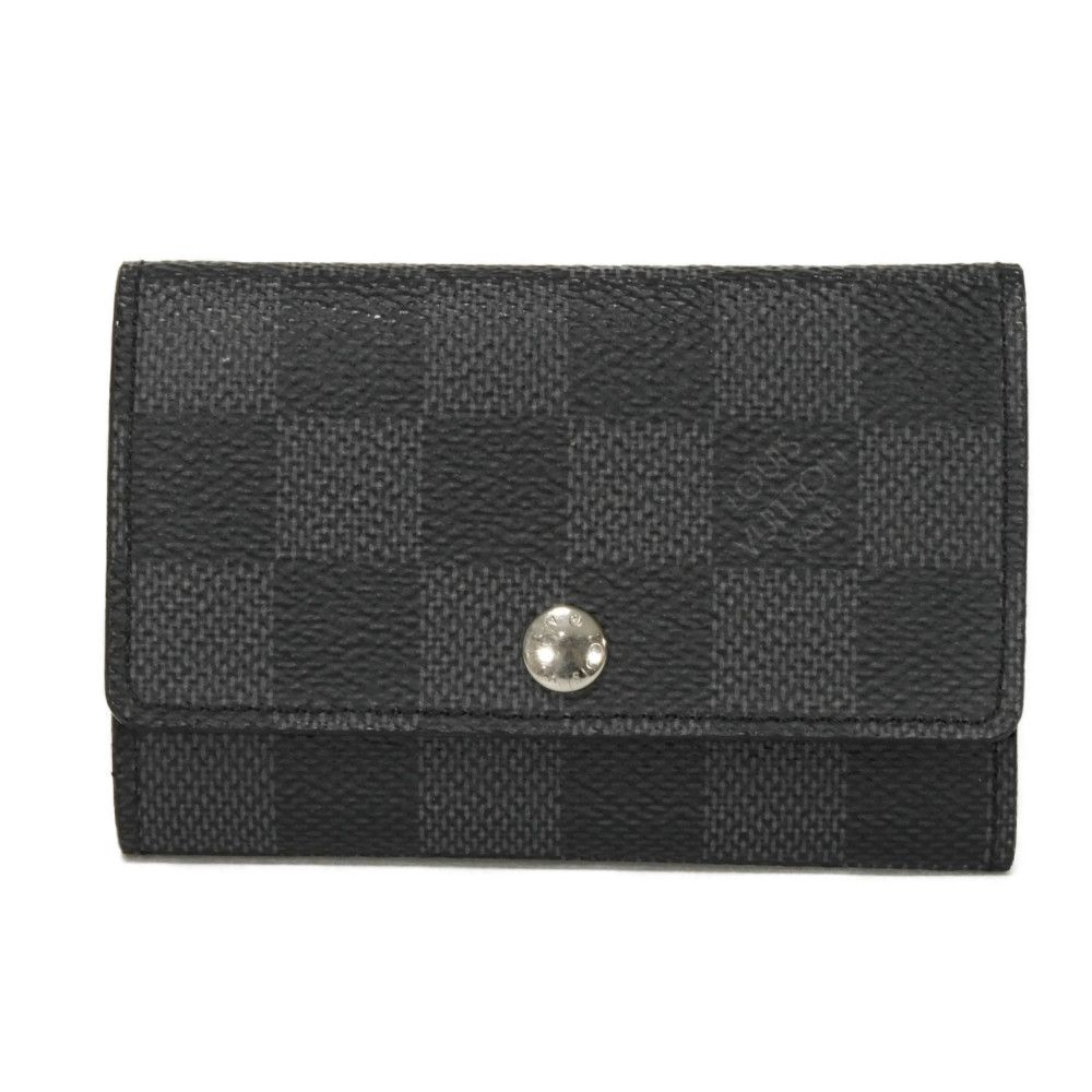 【中古】 キーケース 旧型 ロゴ ブラック グレー 6連 ブラック ミュルティクレ 6 ダミエ グラフィット N62662