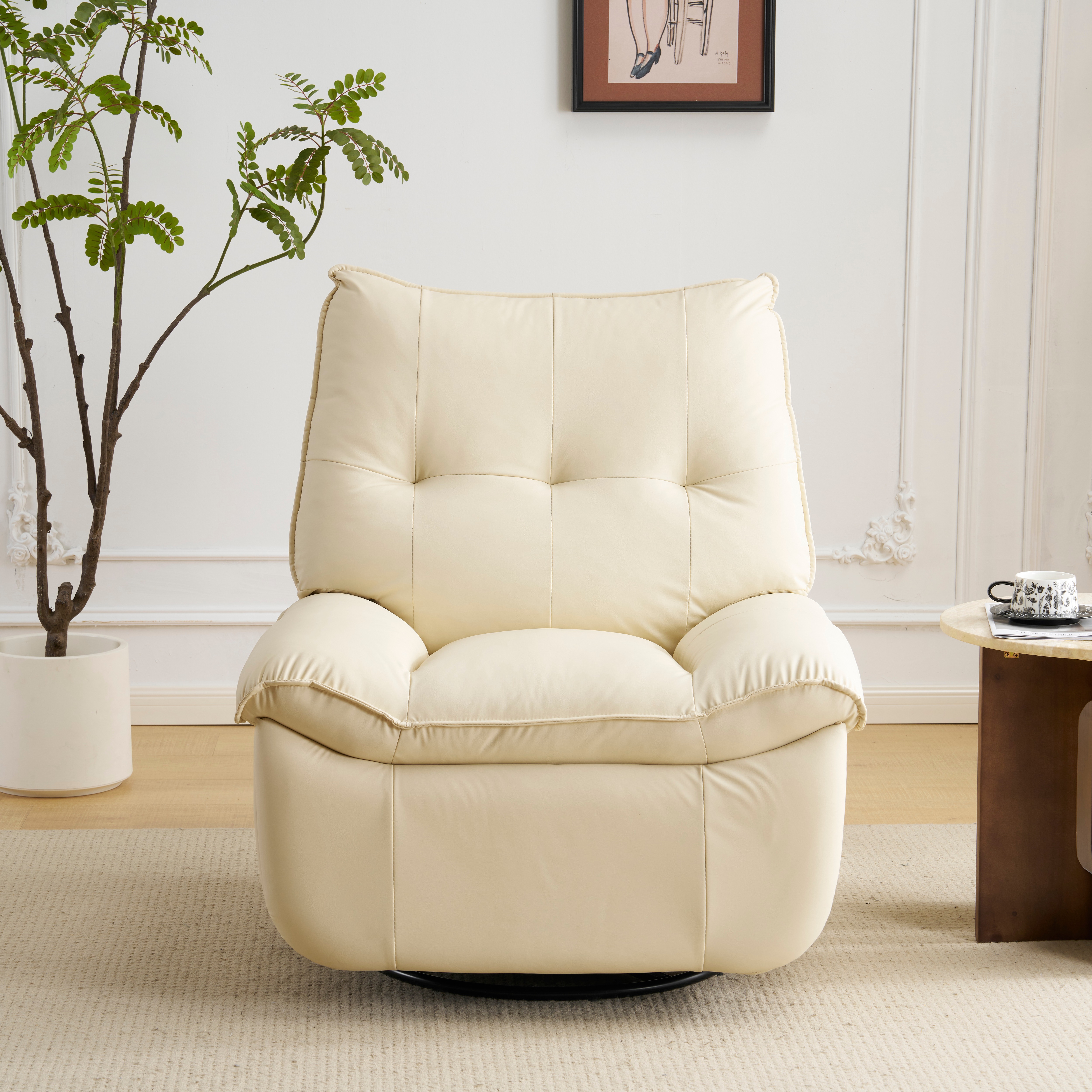 E44リクライニングソファー 肘掛けなし USB+Type-C充電口付き 147 調整可能 270 回転 ゆったり 揺ら揺ら 電動リクライニングソファ オットマン一体型 1人掛け 電動ソファ モー 27,627円