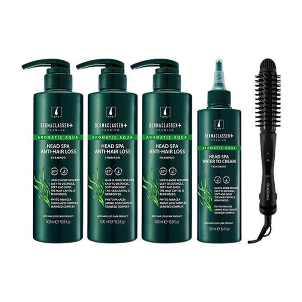 ザ·マクラセン ヘッドスパ ヘアロス シャンプー500mlx3 + トリートメント250ml + ヘアロール ヘアアイロン_M