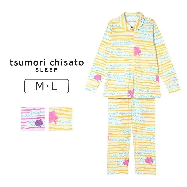 ワコール ツモリチサト スリープ ロング袖 ロング丈パンツ パジャマ 上下セット 10分丈・10分袖 M/L UDX597