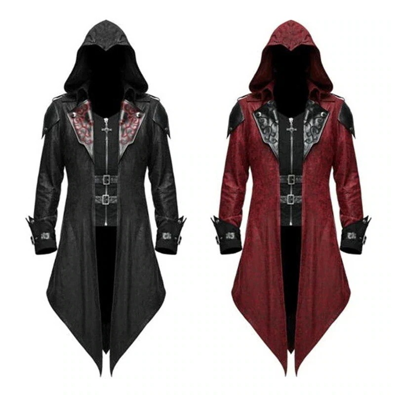 セパレート 【新品先発】ハロウィン中世ハロウィンレトロパッチワークコート男ゴシックコスチュームハロウィンコスチューム