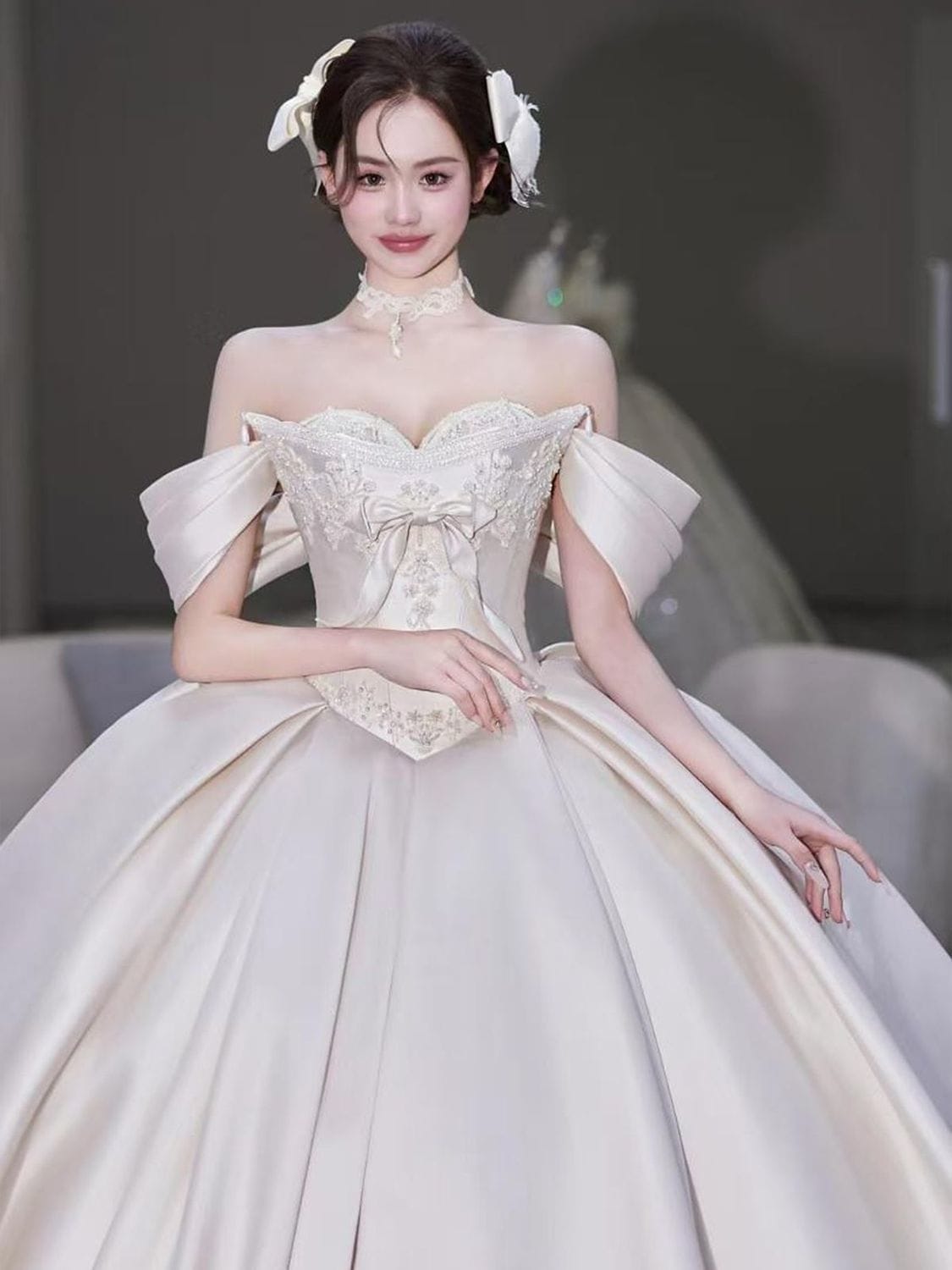 パーティードレス ウェディングドレス 新作 白 レース 高級感 ロングワンピース 結婚式 花嫁 成人式 お呼ばれ ウェディング 演奏会 二次会 前撮り ワンピース ロングドレス