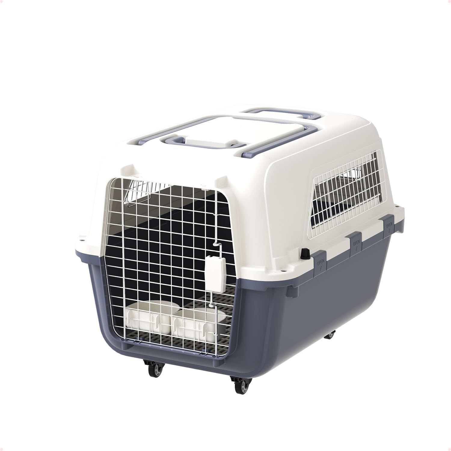 ペットキャリー大型犬用キャリー車電車航空会社用キャリープルハンドル付き頑丈で耐久性があり組み立てが簡単