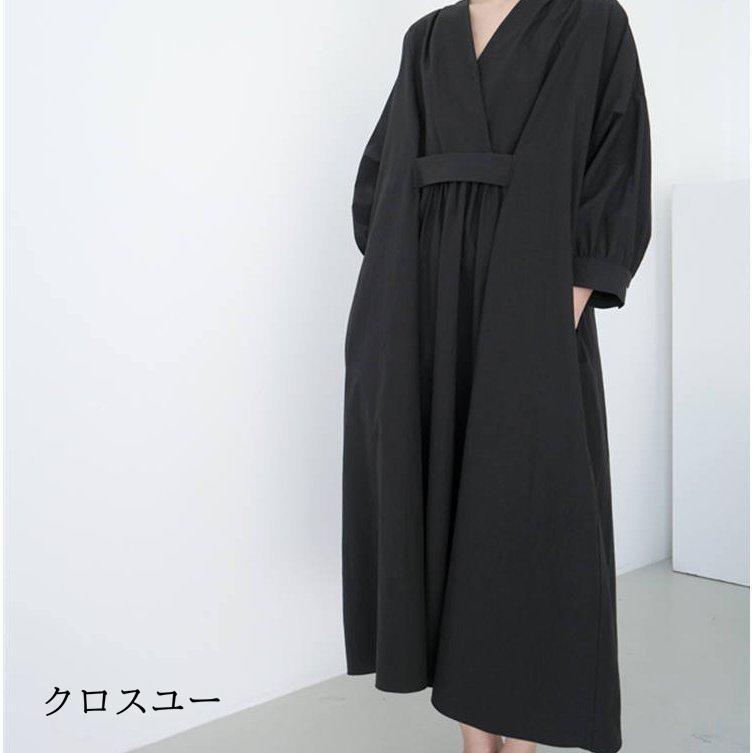 ワンピース レディース 長袖 マキシワンピース 上品 きれいめ おしゃれ ロング丈 vネック 大きめ 黒 ベージュ 可愛い 韓国風 無地 綿麻 30代40代 4,922円
