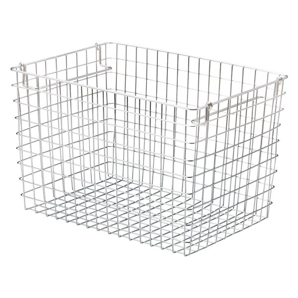 [2個セット] ちどり産業 積み重ね ワイヤーバスケット フル 約幅37x奥行26x高さ24cm 55-12
