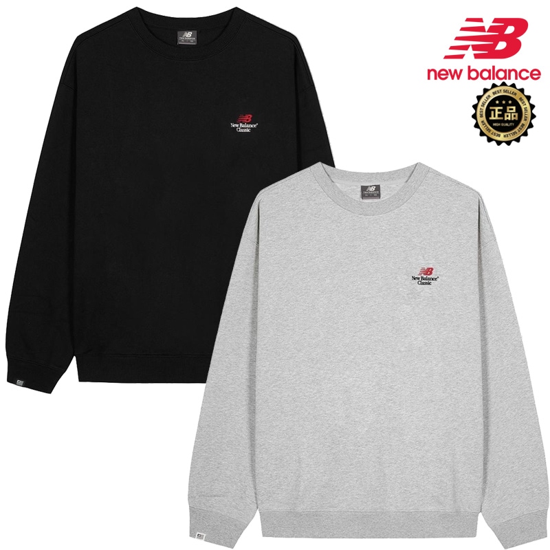 NBNCF41013 UNI Essential Classic Lettering Fleece Sweatshirt フリース 秋冬 通勤 通学 デイリー クルー長袖 コーデ提案 パンツ スカート