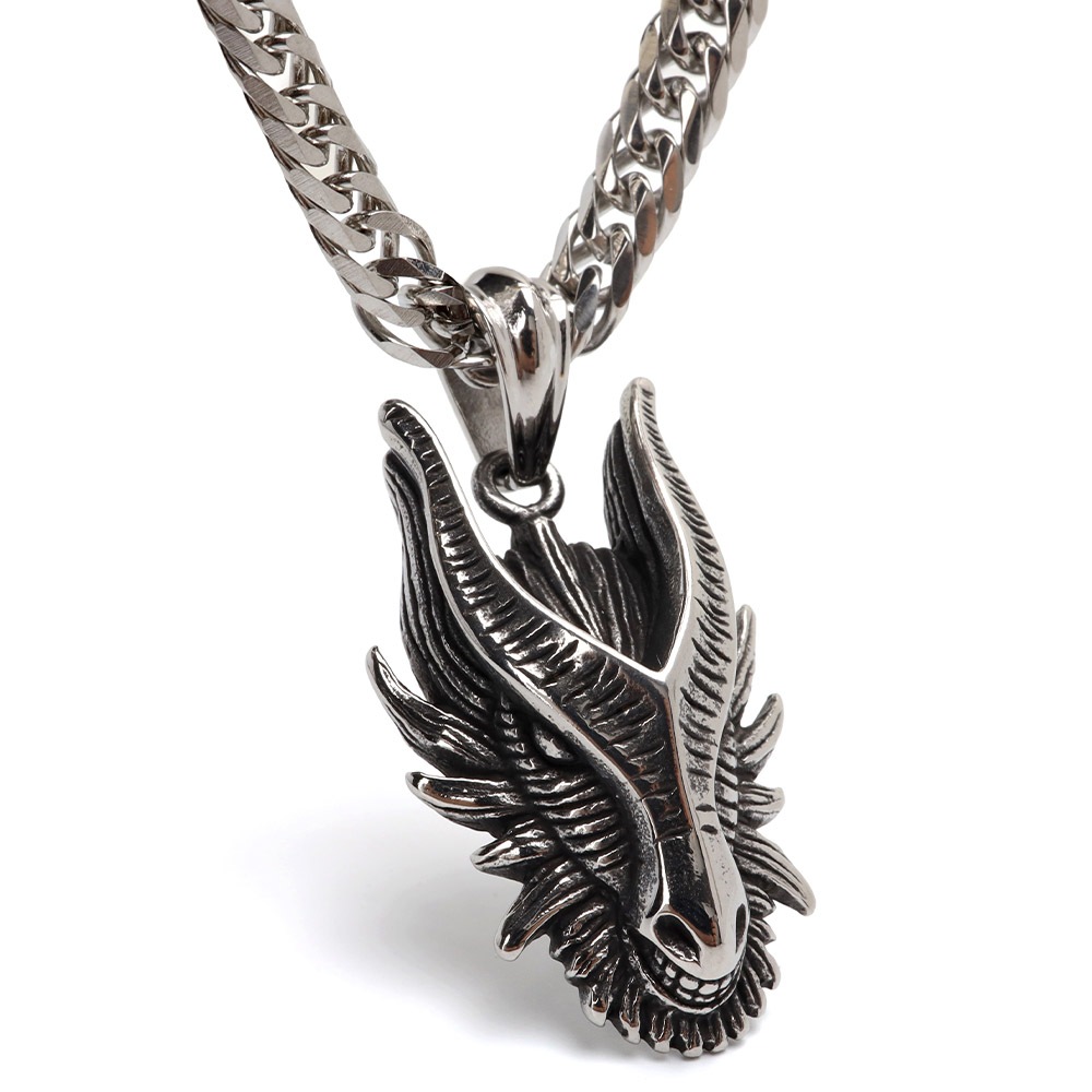 ステンレス 山羊ネックレス [n968-silver-n348-s-7mm]