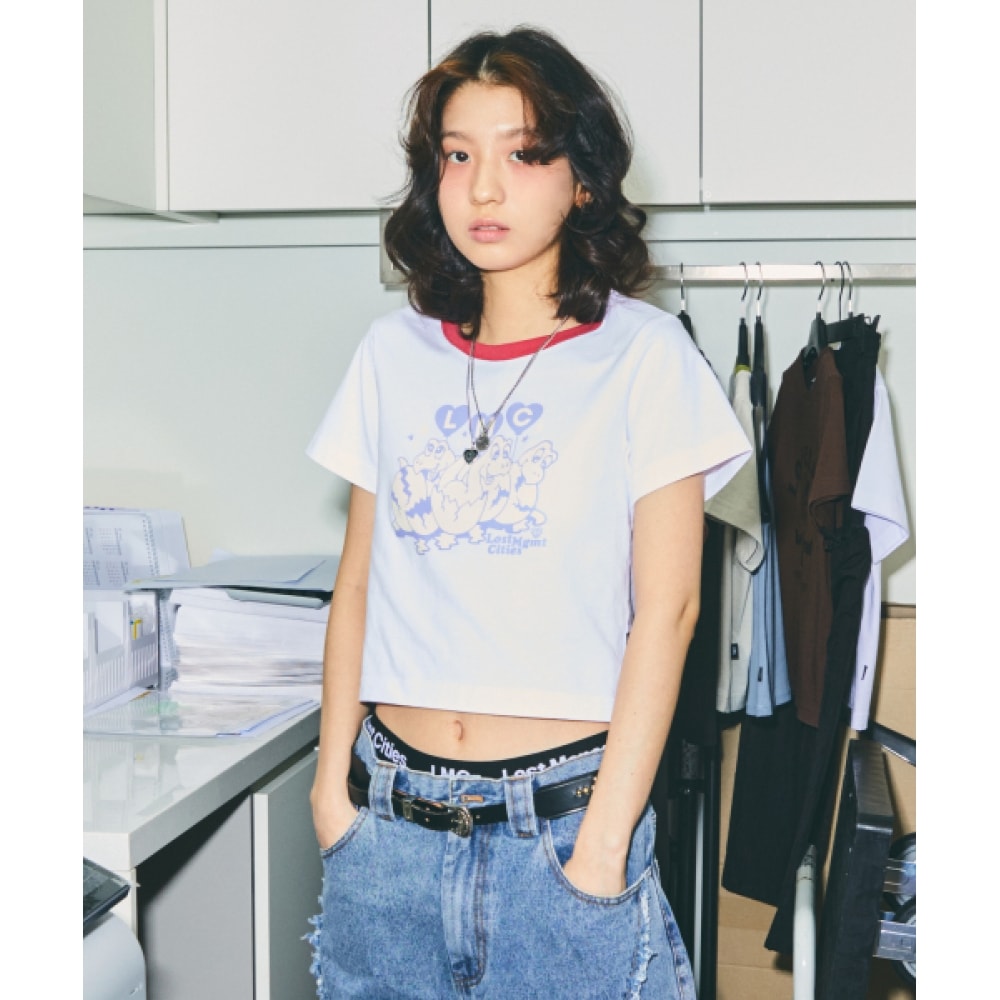 LMC WM ドラゴンベビークロップド T シャツホワイト