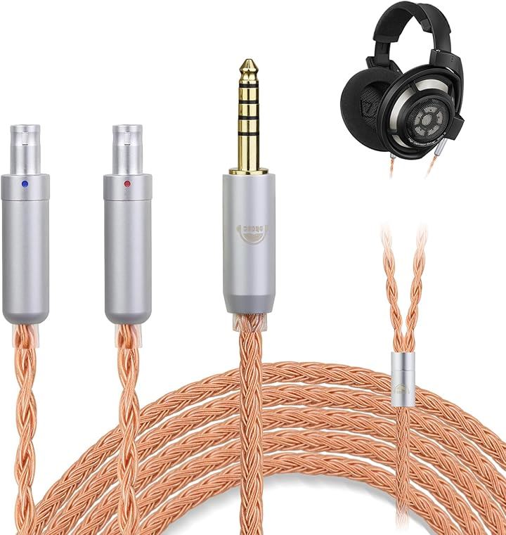 ZT16 ヘッドホンケーブル HD800 交換ケーブル イヤホン・ヘッドホン用 16芯 純銅 SENNHEISER用( 4.4mm, HD800S/820/800コネクタ)