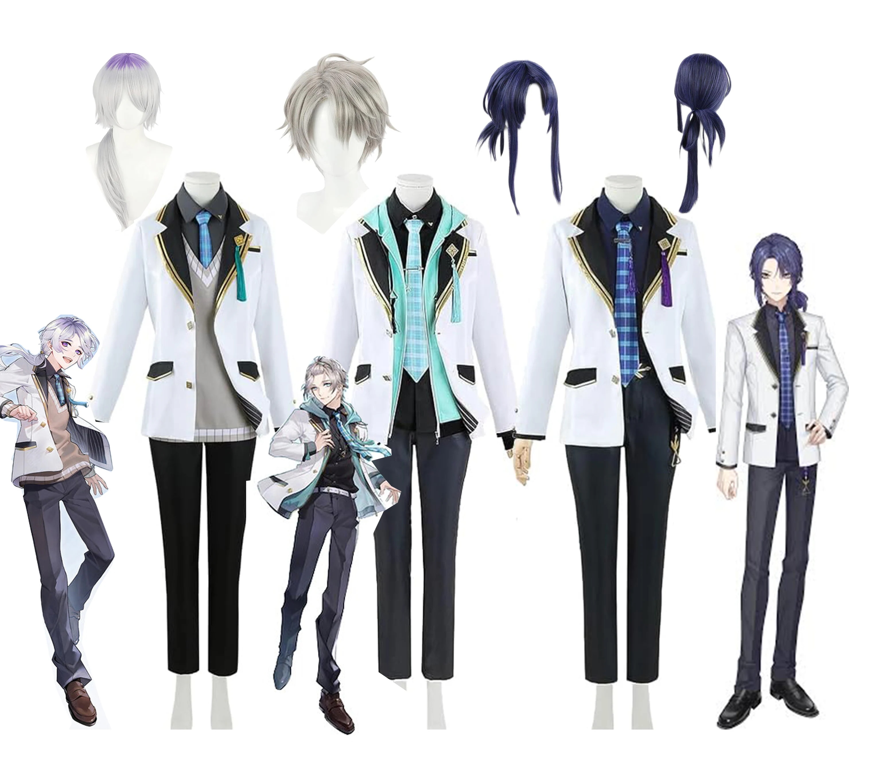 新作入荷バーチャル YouTuber VTuber 制服 コスプレ 衣装 弦月藤士郎 げんづきとうじろう 長尾景 ながおけい 甲斐田晴 かいだはる スーツ 制服 コスプレ衣装 クリスマス コスチューム