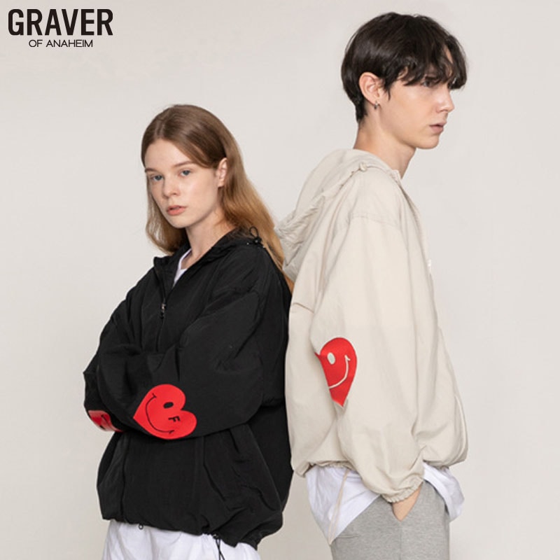 [UNISEX]エルボーハートスマイルウインドブレーカー_2color