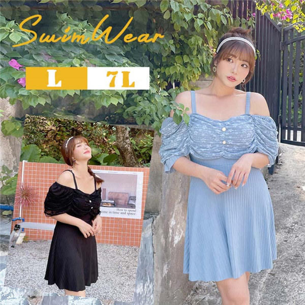 水着 体型カバー ワンピース 半袖 大きいサイズ 肩だし ぽっちゃり 女性 ママ水着 オトナ女子 キャミソール ショートパンツ スイミング ジム 20代 30代 大人 お洒落 セクシー