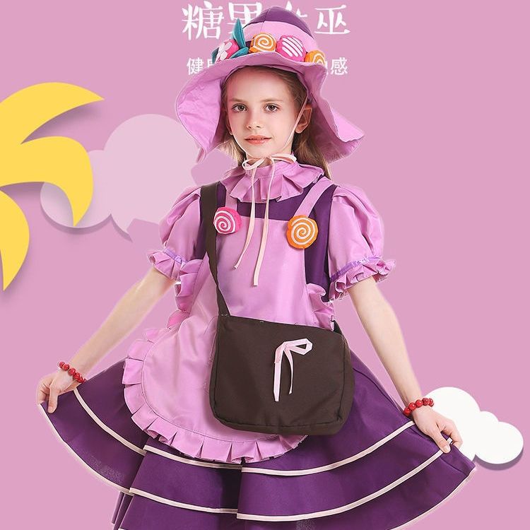 ハロウィン子供用コスム コスプレ 女の子 キャンディー魔女 仮面舞踏会衣装 ハロウィン安い
