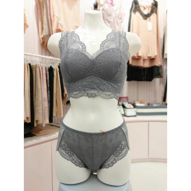 [釜山店] []軽いレースクラトップパンティーセット(WLGB400RWLGB400T GY)