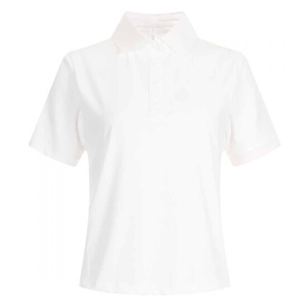 ショップアン レディース プレミアム ゴルフ カラーネック ゴルジ スパン 半袖 Tシャツ ホワイト LB-WSH-20634
