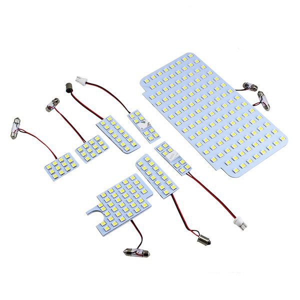 LED車用ルームランプ 室内灯 専用設計 高輝度3チップSMD225発採用 適合 トヨタ ハイエース200系 4型/5型 スーパーGL用 ホワイト 6000K 8点セット