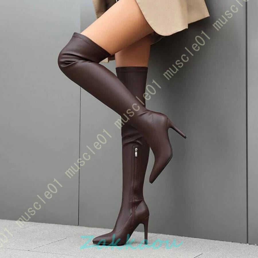 [プレミア新品]ロングブーツ/レディース/コスプレ/痩せ効果/ライブ/ニーハイブーツ/ピンヒール/パーティー/舞台/膝上/ハロウィン/ジョッキーブーツ/10cmヒール
