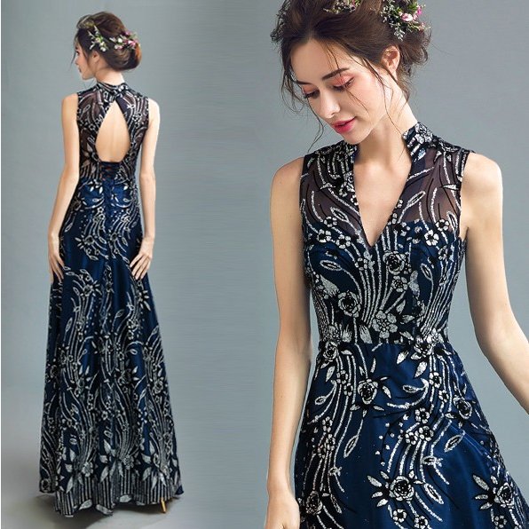 カラードレス 青 花嫁 安い カクテルドレス 演奏会 ロングドレス 結婚式 イブニングドレス 二次会 フォーマル 発表会 パーティードレス コンサート