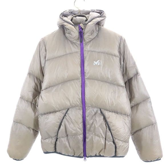 ロゴ ダウンジャケット S グレー系 レディース