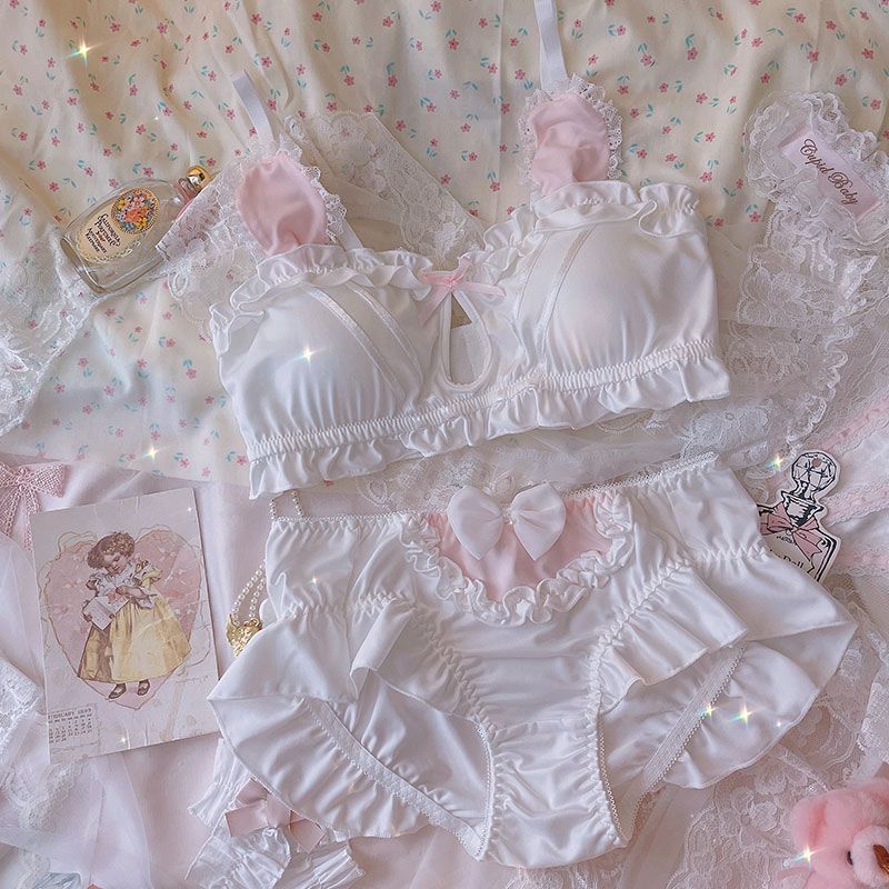 ロリータ うさみみ ガーリー スタイル 純情 フリル かわいい 下着 セクシー ブトップ ブラ セット