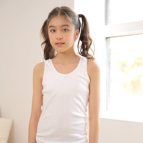 女の子/子供/純綿/袖なし/ベスト/ランニング/5枚セット