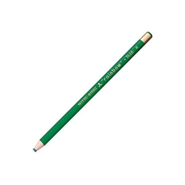 (まとめ) 三菱鉛筆 色鉛筆7610(水性ダーマトグラフ) 緑 K7610.6 1ダース(12本) (×5セット)