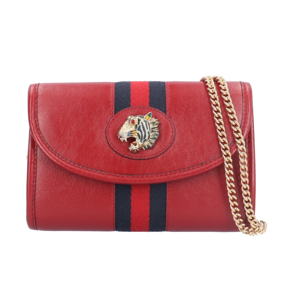 グッチ ラジャ ショルダーバッグ レザー 573797 レッド GUCCI 中古