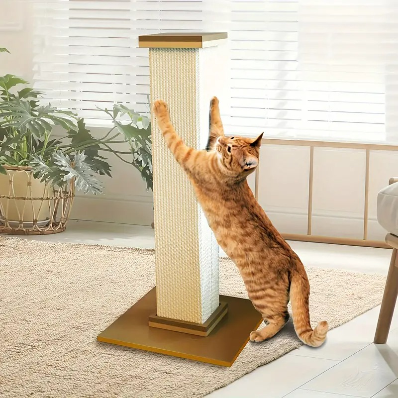 猫用爪 柱 高耐久性 繊維板 サイザル 麻ロープ ブラウン シンプル ナチュラル 32インチ ペット 猫 ねこ キャット かわいい お洒落 4-7