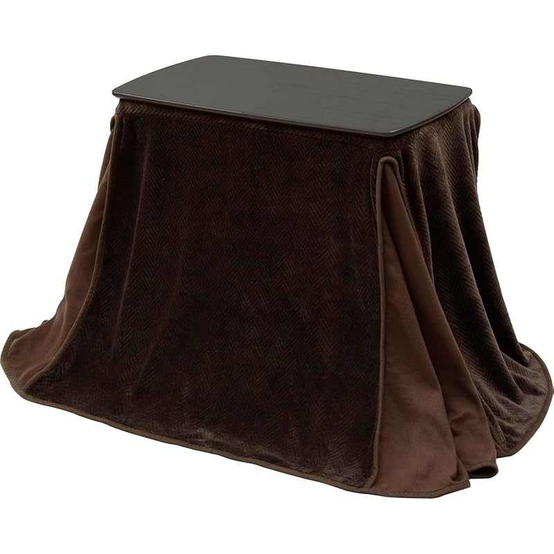 【即納】[山善] こたつ テーブル 専用布団セット 幅75×奥行40×高さ55~65cm 高さ3段階調節 パソコンデスク 中間入切スイッチ ダークブラウン GDX-F752(DB)