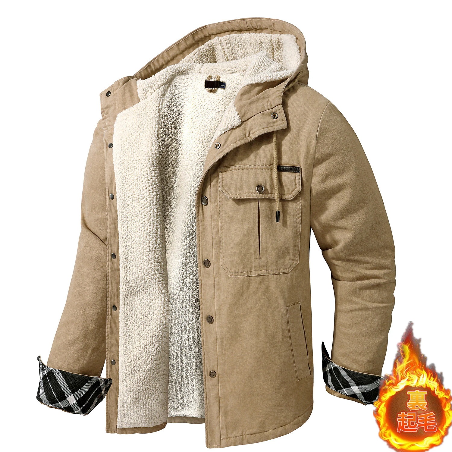 中綿ジャケット メンズ 裏起毛 裏ボア フード付き 中綿ブルゾン ジャケット カジュアル トップス 防寒 保温 暖かい 冬物 防風 アウトドア
