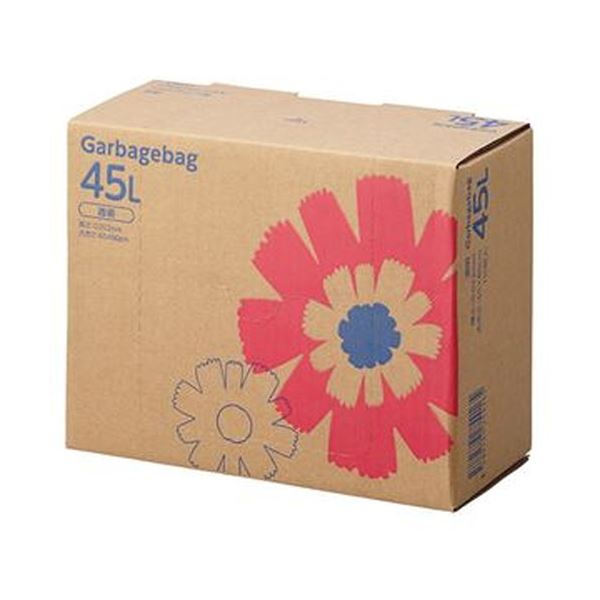(まとめ)TANOSEE ゴミ袋 コンパクト 透明45L BOXタイプ 1箱(110枚)(×10セット)