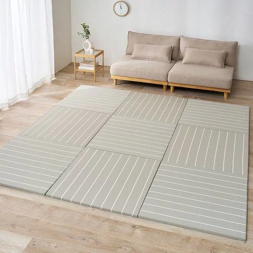 【メーカー直送品】萩原 【9枚組】い草風置き畳 コトリナ 約82×82×2.5cm ライトグレー