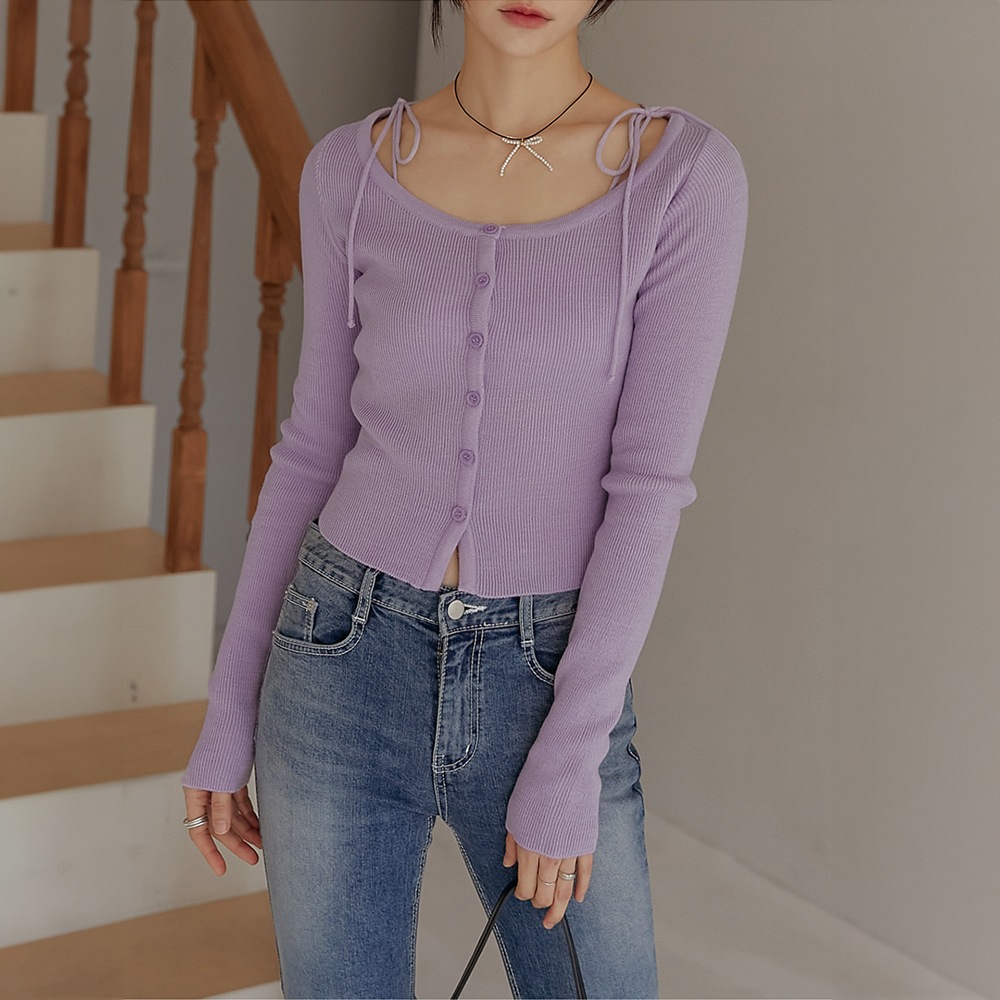 ライトショルダーストラップゴルジニットカーディガン春/季節/ラブリー