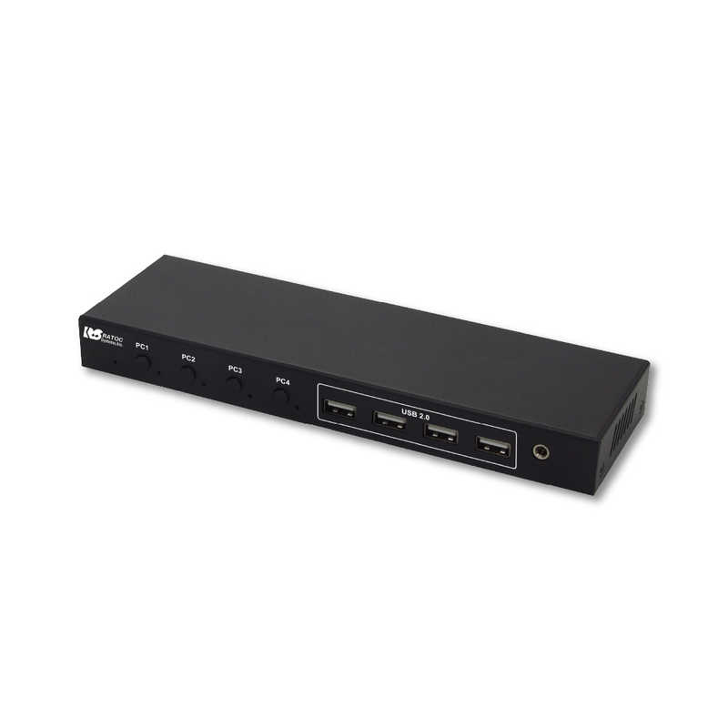 ラトックシステム　4K60Hz対応 HDMIパソコン切替器(4台用) ［4入力 /1出力 /4K対応 /手動］　RS-460UH-4K
