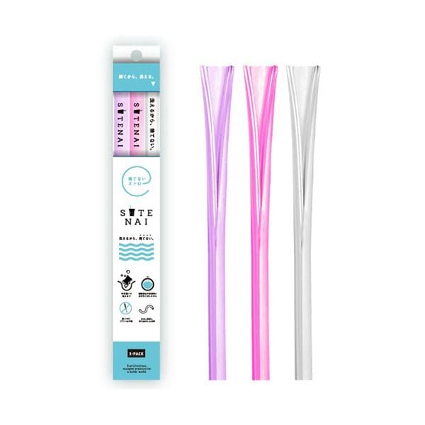 （まとめ） アルデナイデSUTENAIシリコンストロー MIX（パープル／マジェンタ／ホワイト） STN-M003 1パック（3本） [x5セット]