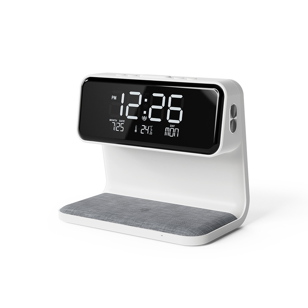 モアスファブリックQi高速ワイヤレス充電ムードランプアラーム時計