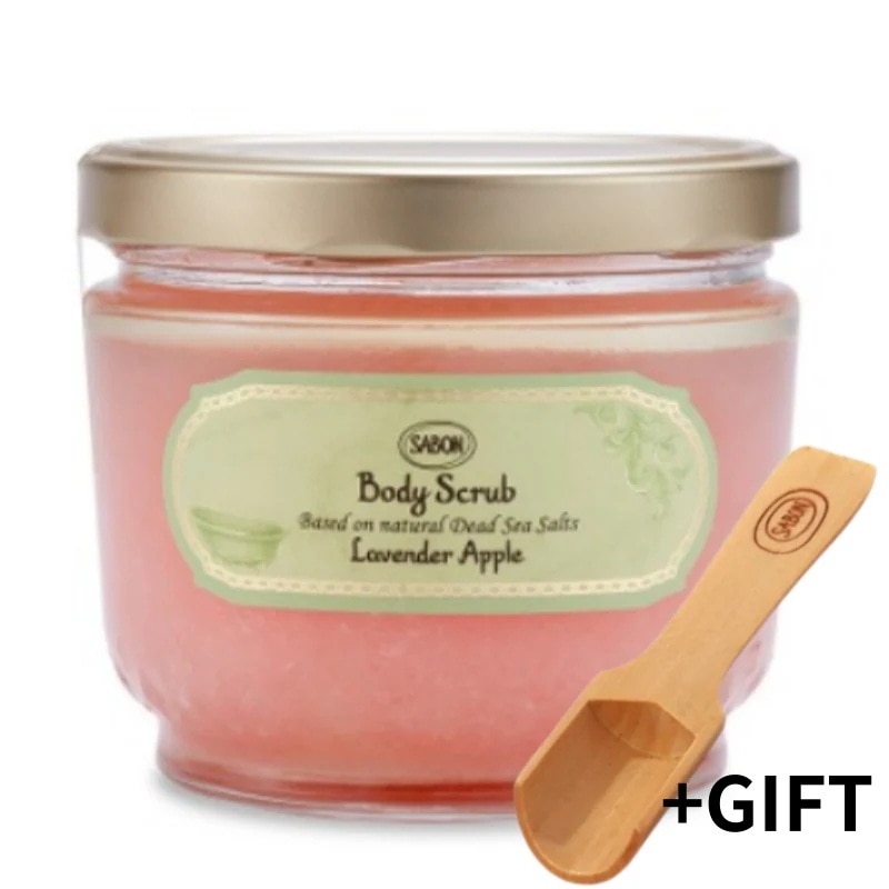 【正規品】【大容量】SABON サボン ボディスクラブラベンダーアップル 320g/600g+ウッドスクープ じっくり楽しめるLサイズ！ 肌と心がときめく新感覚ボディスクラブ
